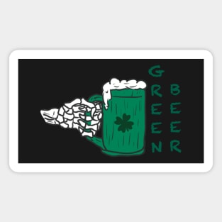 Skeleton Green Beer Magnet